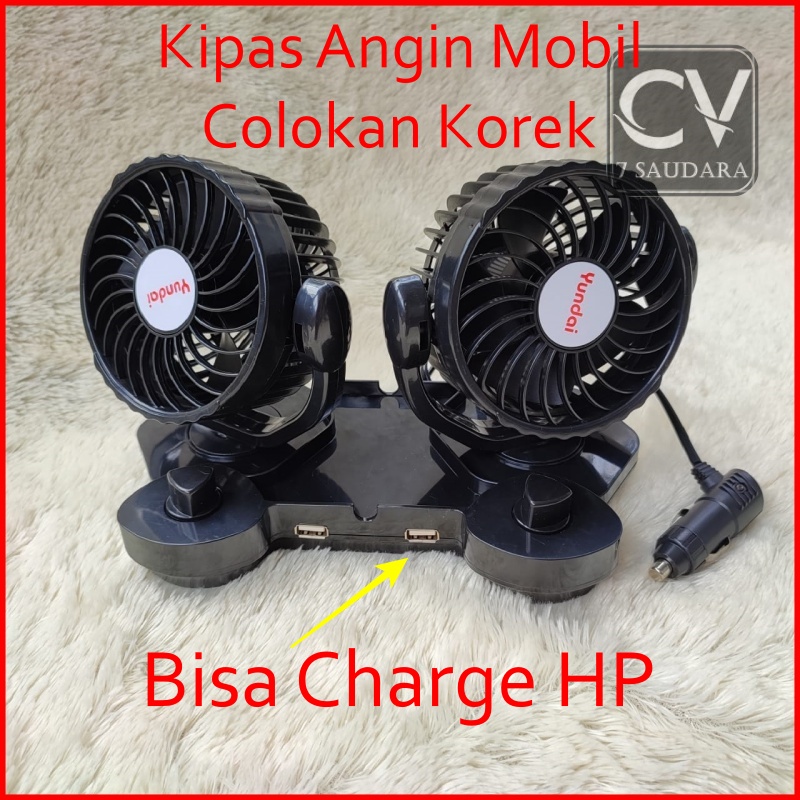 Kipas Mobil Double Dua Usb YUNDAI Kipas Mobil Dua DC 12Volt 24 Volt YUNDAI Kipas Mobil Dua Fun Car D