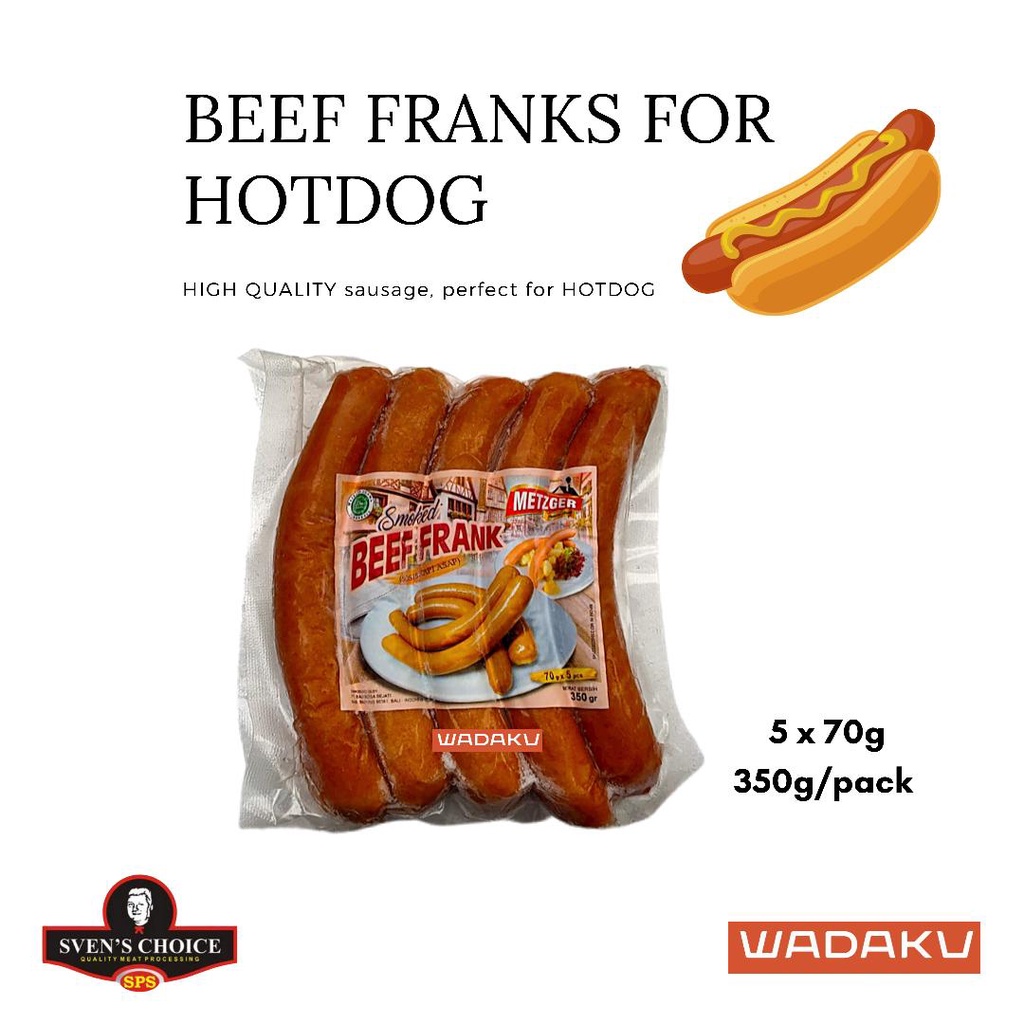 

Beef Frankfurter Sosis Halal 350gr Metzger