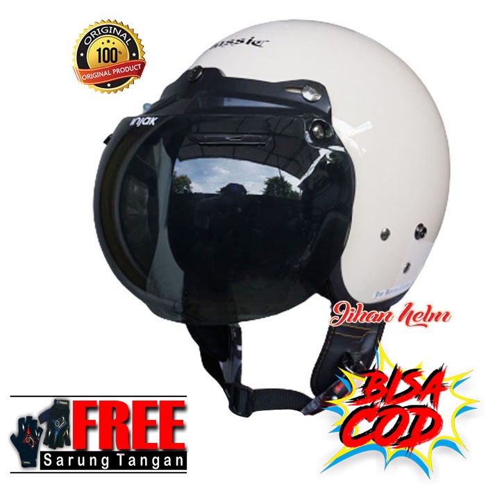 Helm / Helm Jm Classic / Helm Jm Classic Coklat Doff Kc. Cembung Smoke Terbaru