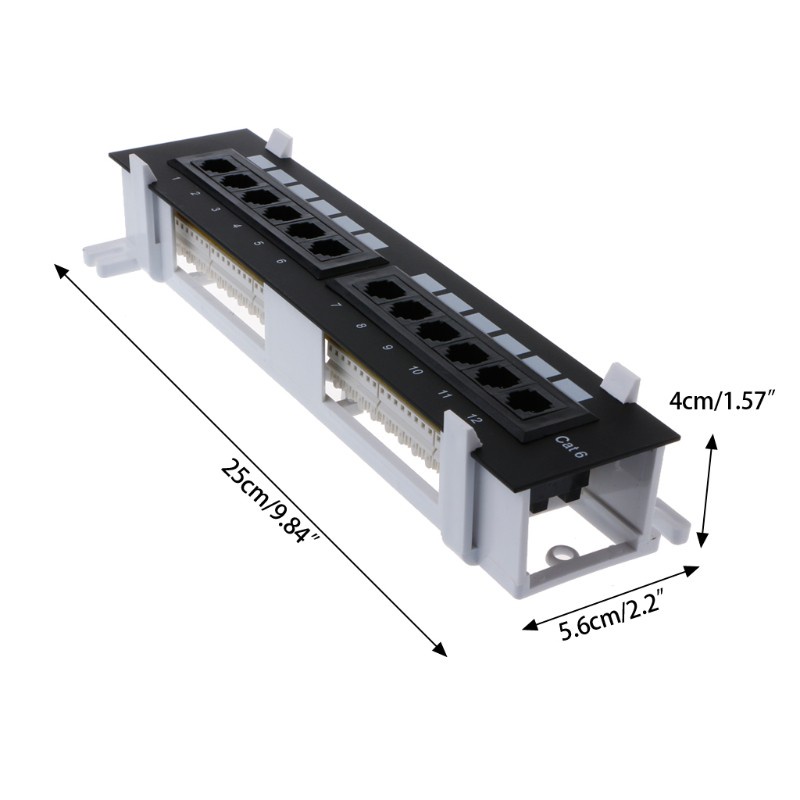 btsg 12 Port CAT6 Patch Panel RJ45 Networking Wall Mount Rack Mount Bracket