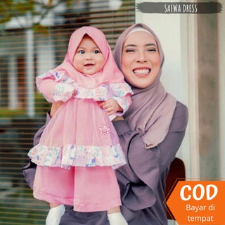 Elbi Safwa Dress Baju  Muslim Gamis Anak  Bayi  Perempuan  