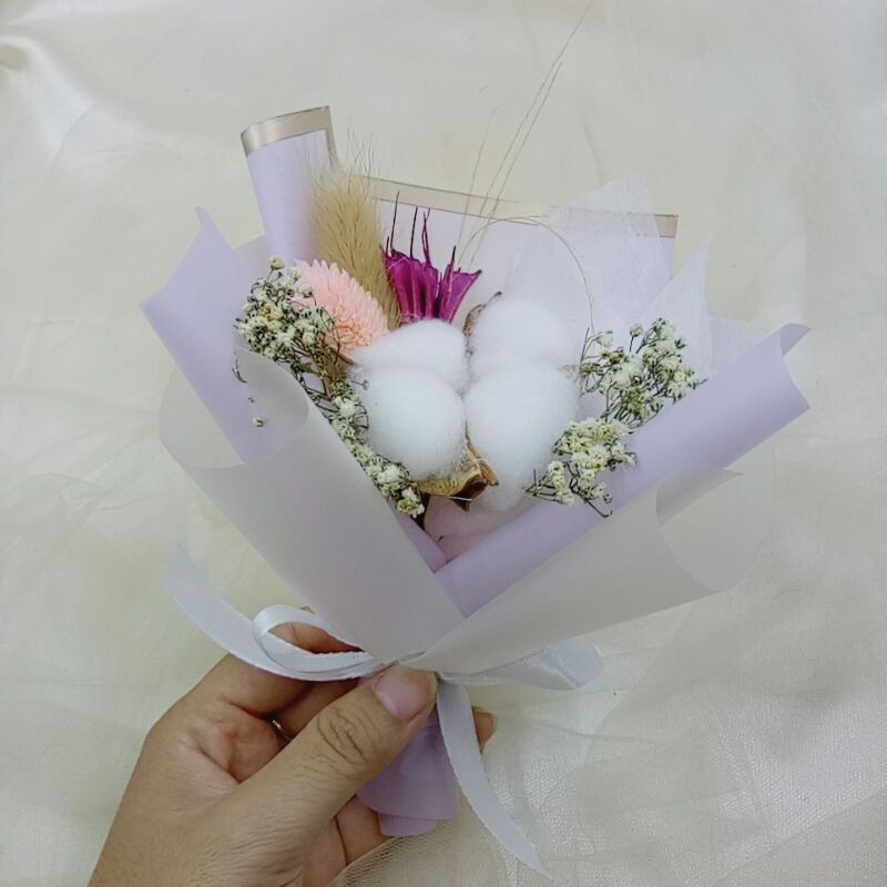 BELI 10 GRATIS 1 - Buket bunga kering sedang / medium dried flower bouquet