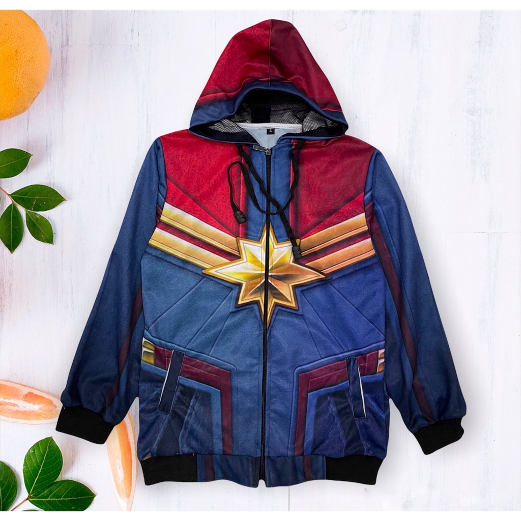 Jaket anak printing bahan lotto elpana Unisex-Capt Marvel