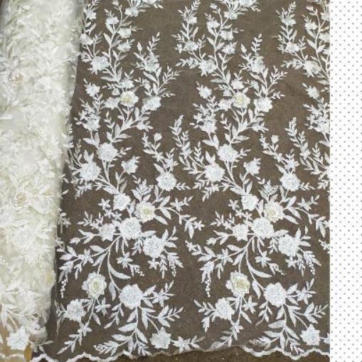 ⅍ Kain tile 3d. kain brokat 3d bunga timbul. brukat tulle 3d. Kain kebaya dan kombinasi tille 3d mew