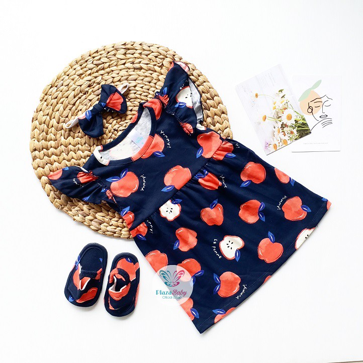 PROMO 7.7 plazababyku  MX DRESS ARRYANA dress bayi bunga 3-15 bulan Free headband dan sandal