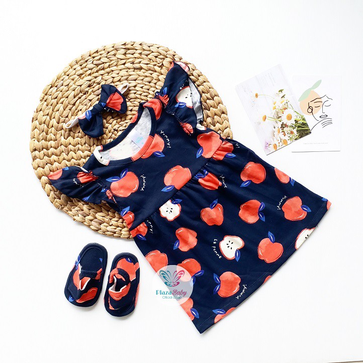 plazababyku MX DRESS ARRYANA dress bayi bunga 3-15 bulan Free headband dan sandal