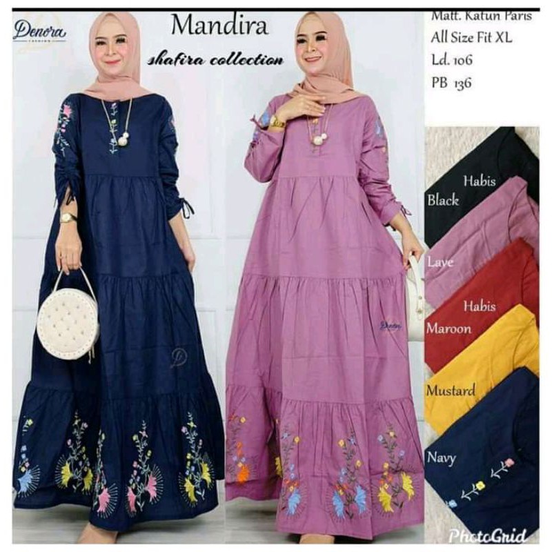 Gamis katun Variasi Bordir