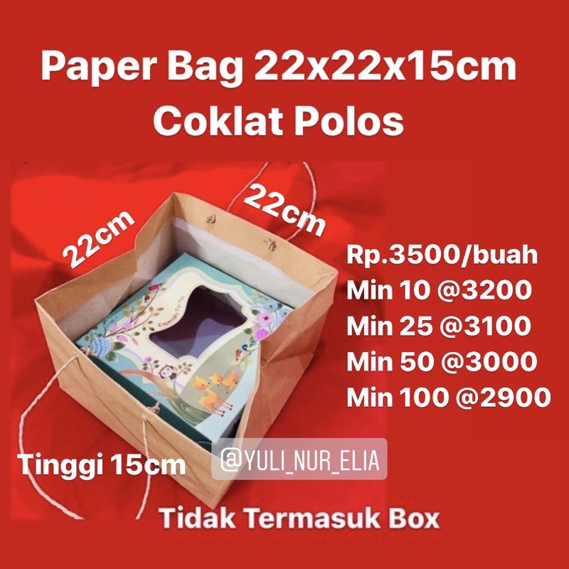 

Paper Bag 22x22x15cm Coklat Polos