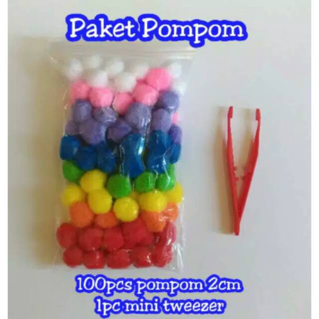 TweedyToys - Paket Pompom Mainan Edukasi Anak Murah Montessori Warna Berhitung