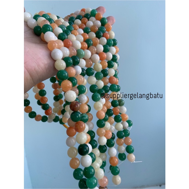 bahan batu 10mm TRIDATU AGATE doff KHAS BALI aksesoris gelang kalung