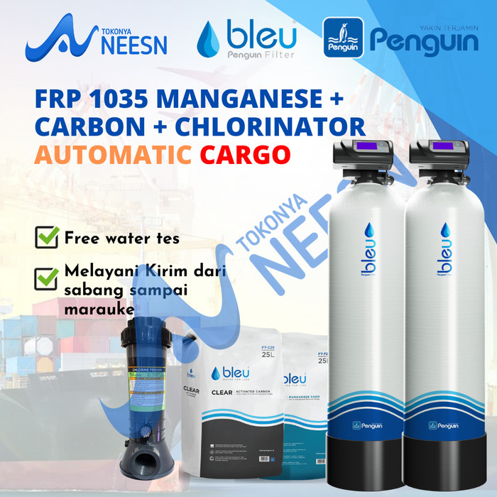 paketan air sumur FRP 1035 automatic mangan + carbon+ Chlorinator CARGO