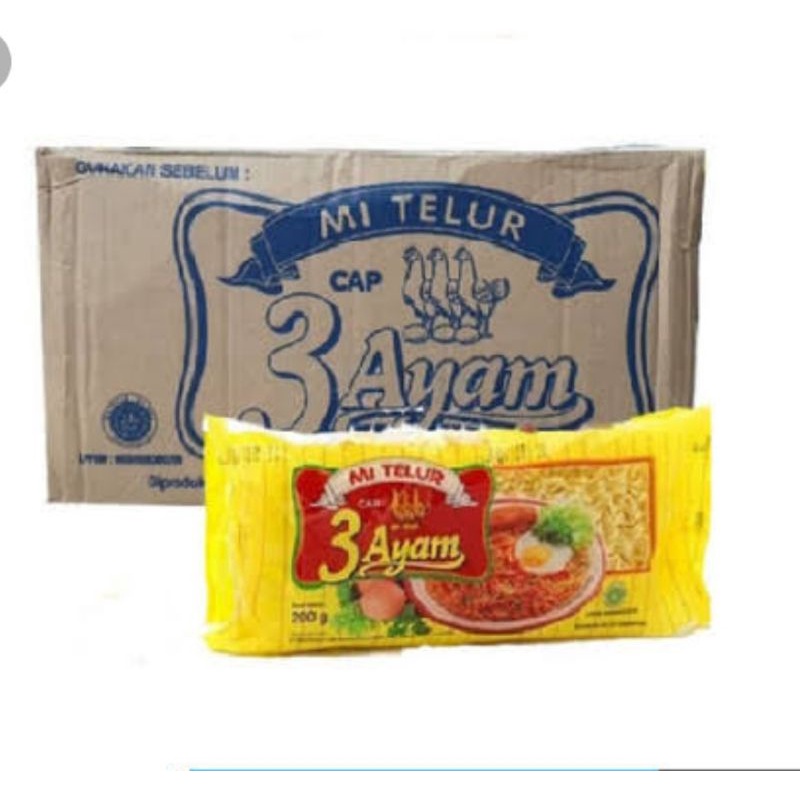 

1 DUS MIE TELUR CAP 3 AYAM MIE PIPIH 200 GRAM TS