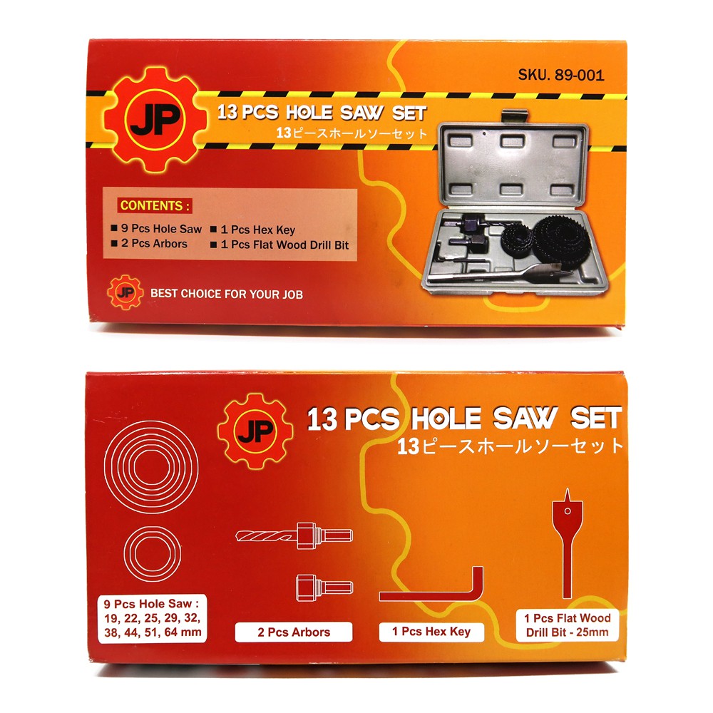 JP HOLESAW KIT 13 PCS HIDROPONIK MATABOR PELUBANG KAYU HOLE SAW 89-001