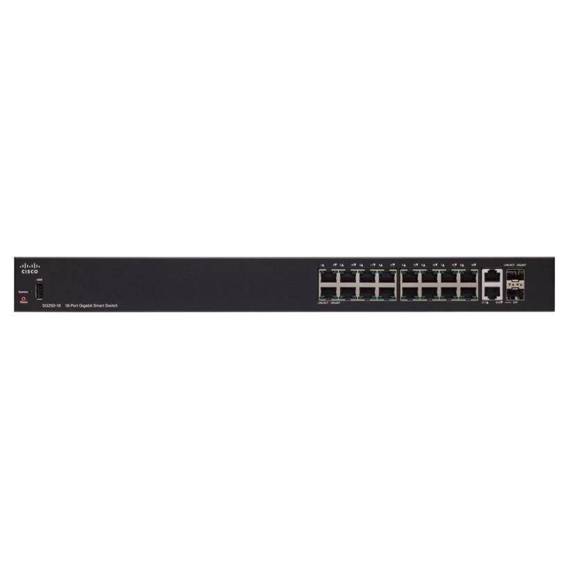 Cisco SG250-18 18-Port Gugabit Smart Switch / cisco sg250-18-k9-eu