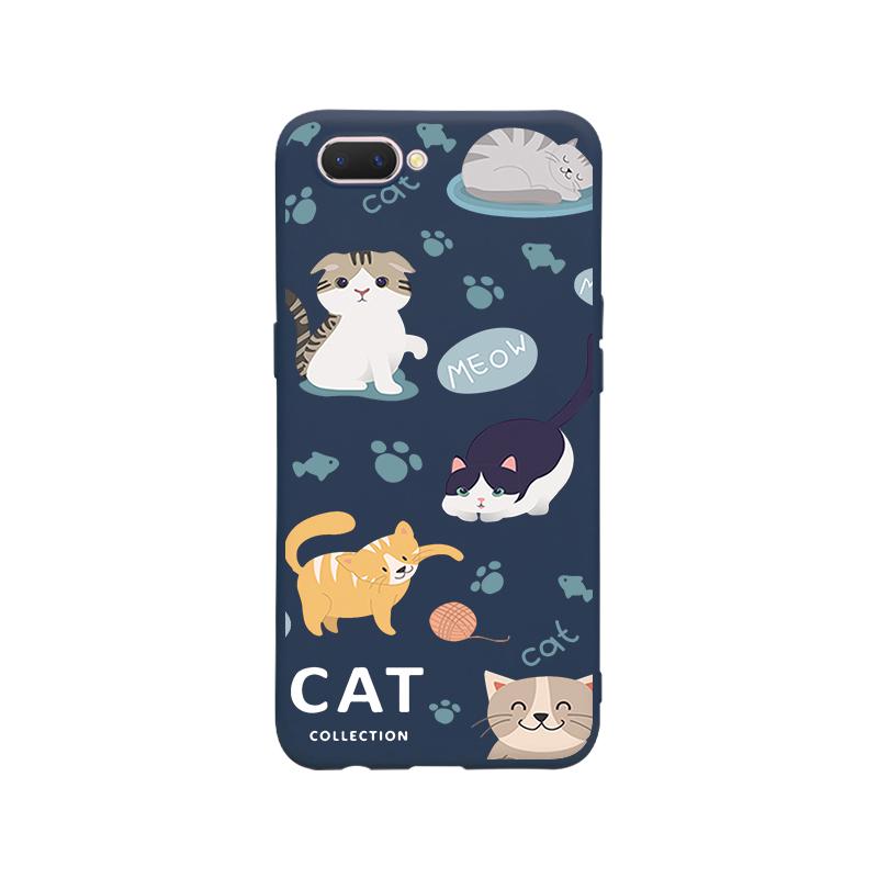 Casing Silikon Matte Motif Kucing Kartun Lucu u   ntuk oppo