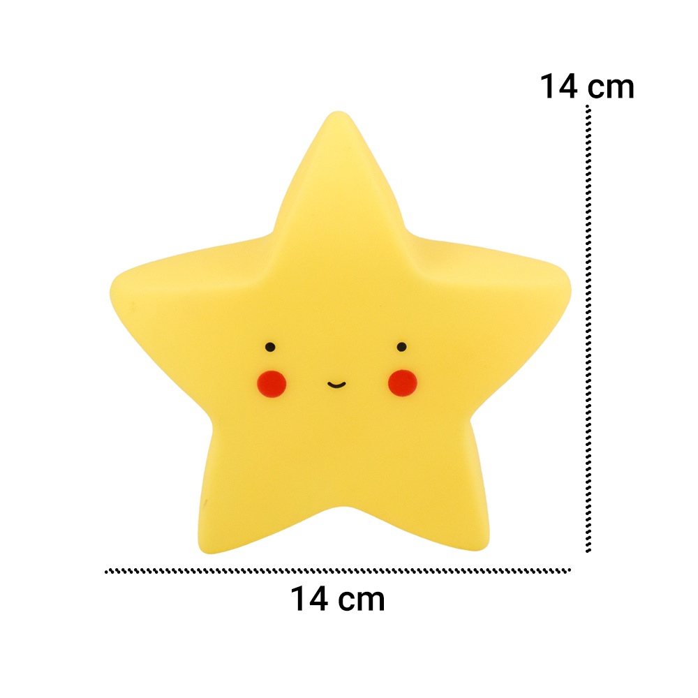 Lampu Tidur Anak LED Light Cute Smiley Model Bintang - FGH01 - 7RLL53YL Yellow