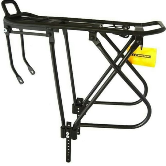 Aksesoris Sepeda - Rak Bagasi Sepeda Touring / Pannier Belakang Asjustable Alloy United - Hitam