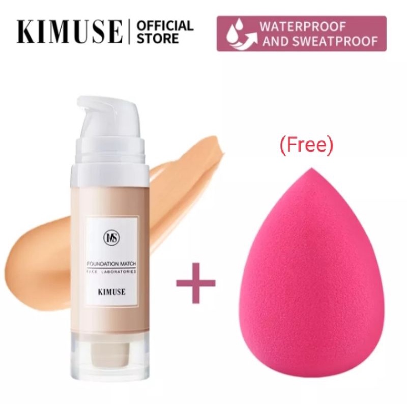 Foundation Kimuse | Kimuse Waterproof & Oil Control Matte Liquid Longwear Foundation + Make up Spong