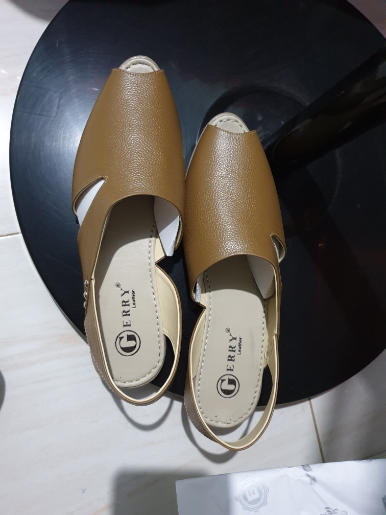 Sepatu Wanita Kulit Asli Model Tutong Tali Terbaru Sol Karet Hak 3 Cm Kulit Sapi Asli Garut