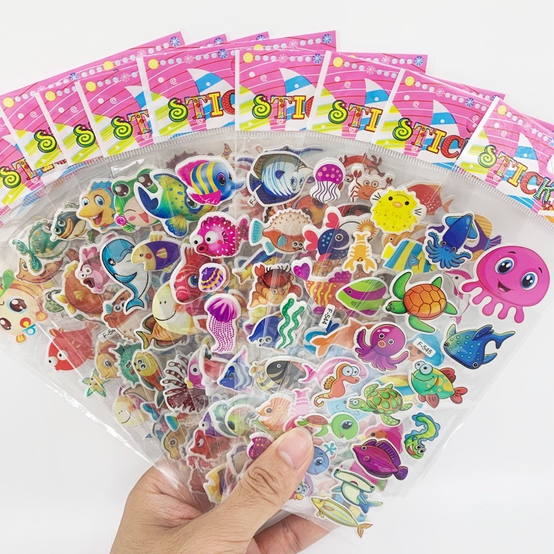 [Delunashop_Acc] KRG-B stiker anak 3D timbul karakter sticker timbul,sticker karakter sticker murah