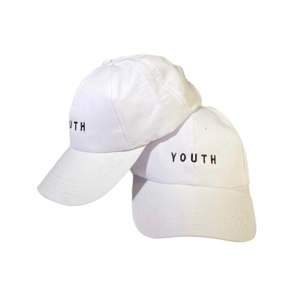 Topi Baseball Bordir Gaya Korea Pria Wanita Reclusive Challenge-Youth Putih