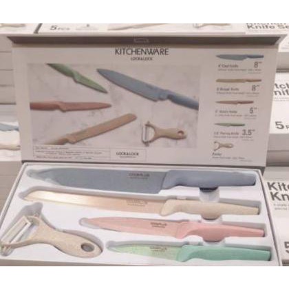 PROMO AKSESORIS  DAPUR KNIFE SET LOCK N LOCK PASTEL SERIES PENGIRIMAN CEPAT