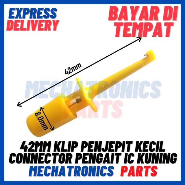 2PCS [DEV-9337] 42MM HOOK CLIP TEST KLIP PENJEPIT CONNECTOR JEPITAN KECIL PENGAIT IC KUNING