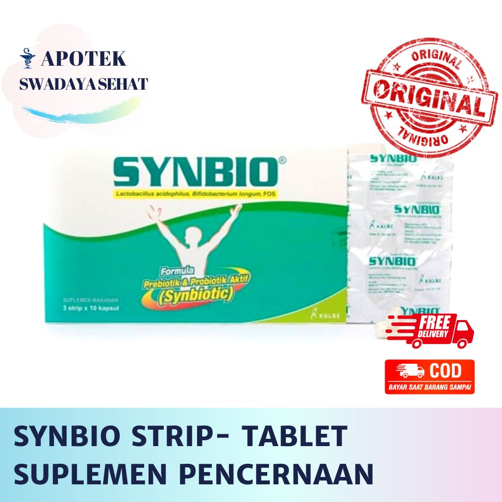 SYNBIO Strip - Suplemen Prebiotik Probiotik Per Tablet Pencernaan Diare Sinbio Mencret