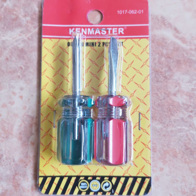 obeng plus minus 2 pcs Kenmaster obeng mini obeng cebol kembang pipih