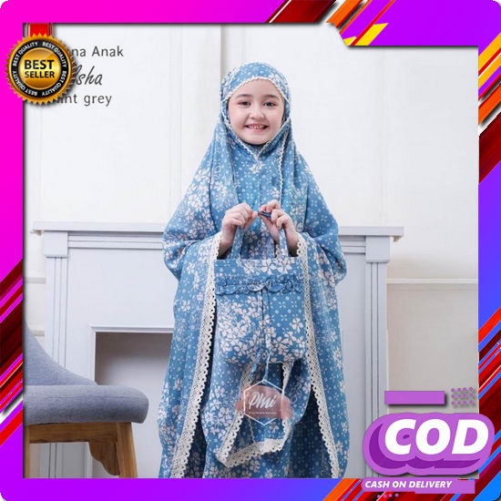 Promo Spesial - Mukena Renda Keong Warna Putih Dan Milo Untuk Anak Super Premium Mukena Anak Tanggun