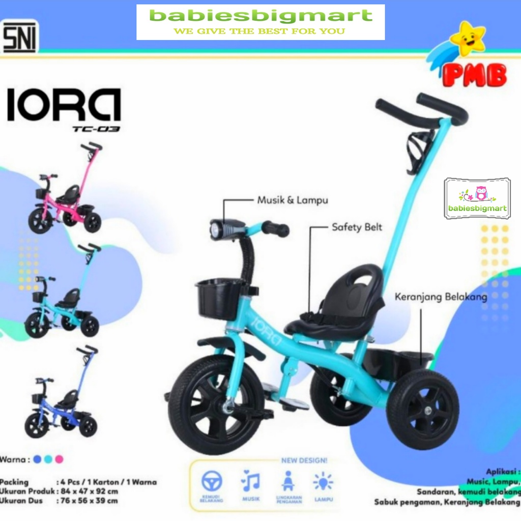 SEPEDA ANAK RODA 3 TIGA TRICYCLE AVIATOR AT 115 / AT 315-7 / AT 306 7 / AT 105 7 / TC 03 / TC 06 / T 21 / GY 101 / GY 1122 PMB GYRO DORONGAN