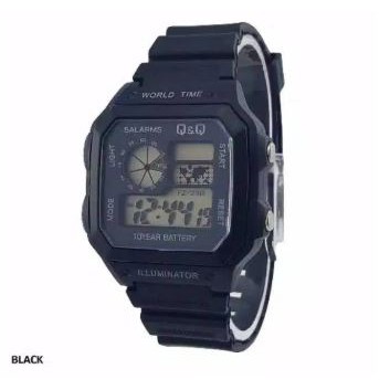 PROMO Jam Tangan Pria/Wanita Sporty Q&amp;Q Kotak Digital Strap Rubber