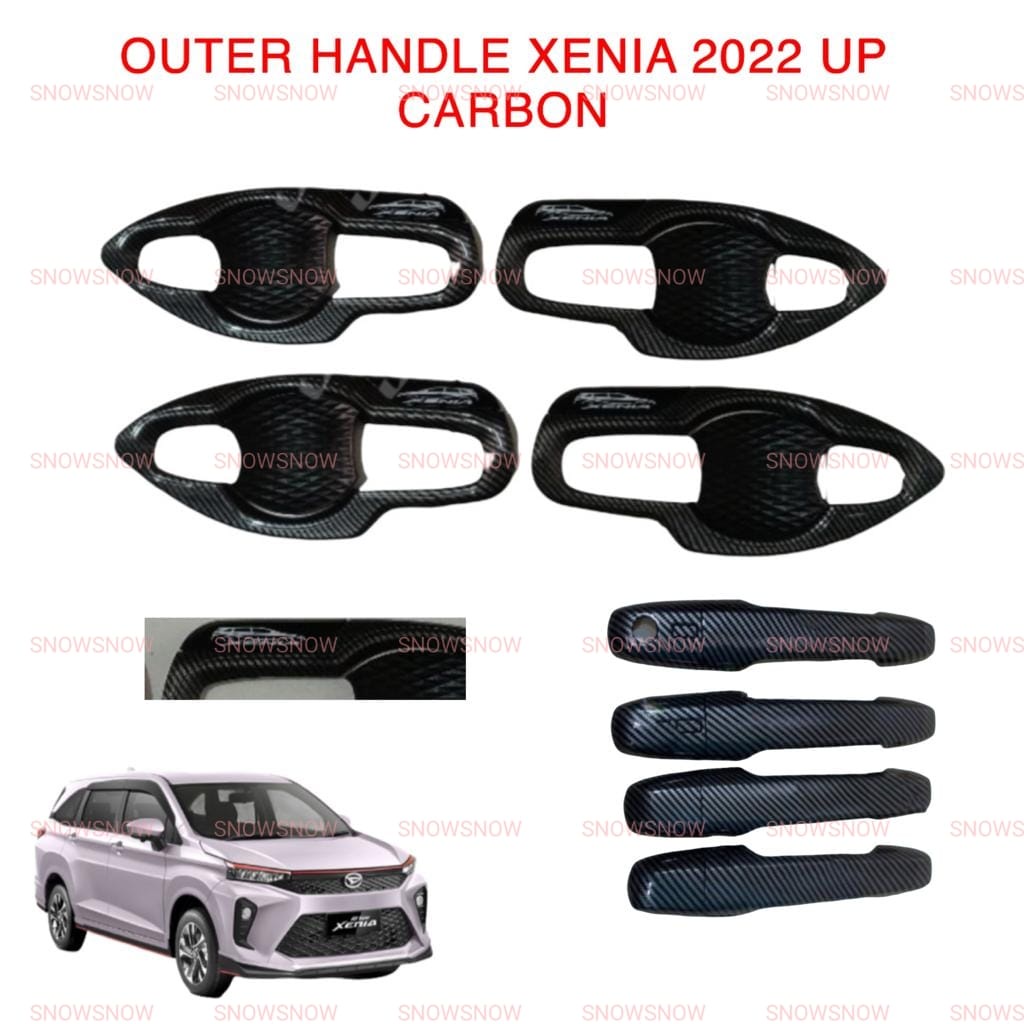 Paket Outer Handle Cover Avanza Xenia Veloz 2021 2022 2023 2024 UP Exclusive Carbon