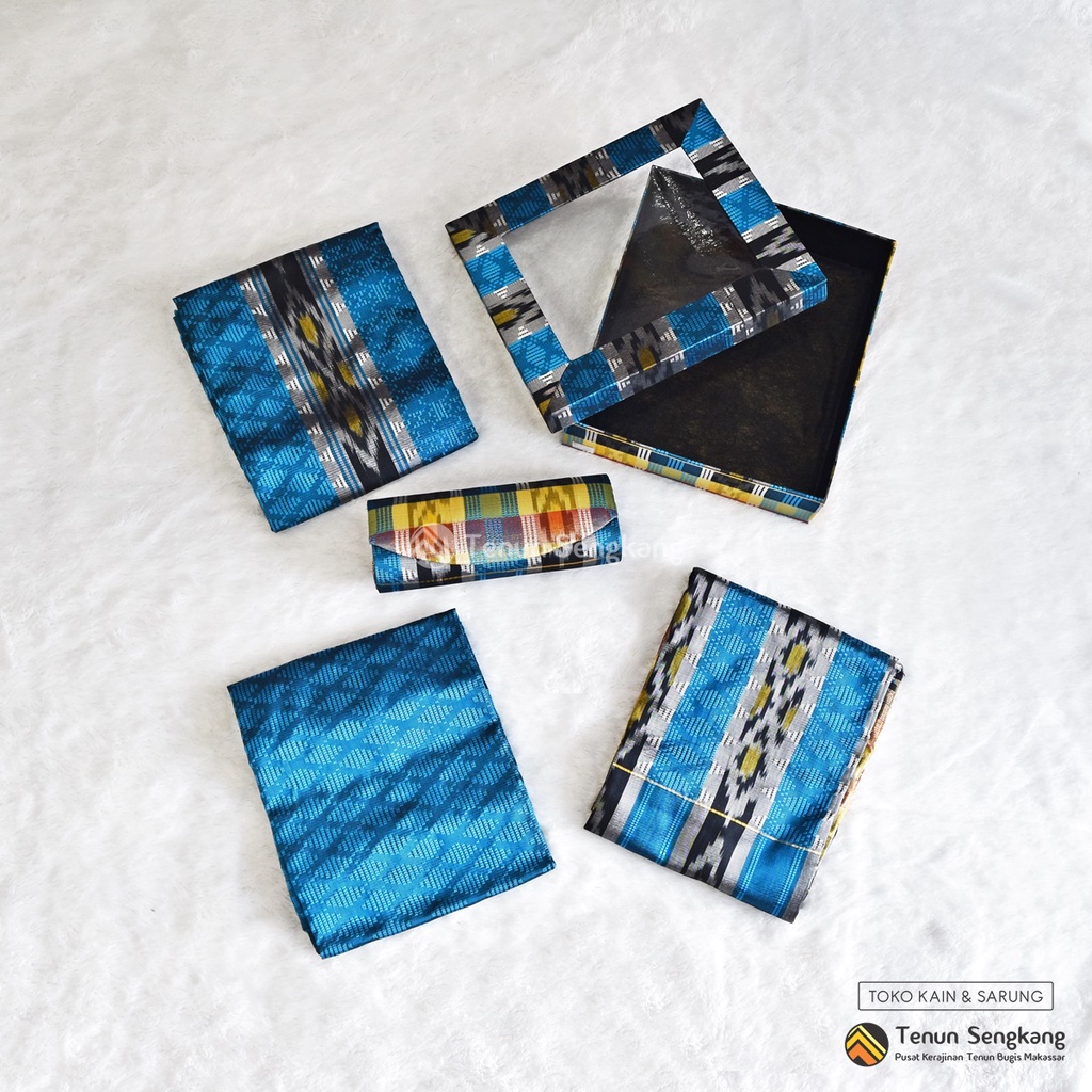 Kain Tenun Sarimbit Bugis Makassar - Tenun Sengkang SBT (Harga per Paket Set)