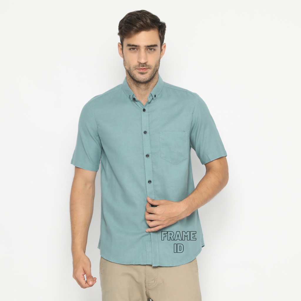 KEMEJA POLOS PRIA LENGAN PENDEK WARNA HITAM
