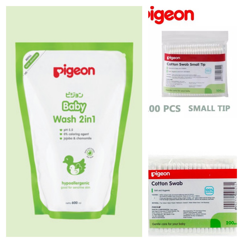 PIGEON BOTOL PP 50/120/240, PIGEON DOT NIPPLE S/M/L, PIGEON COTTON BUD, PIGEON BABY WASH 600ML, PIGEON COMPACT POWDER, PIGEON COMPACT POWDER REFILL