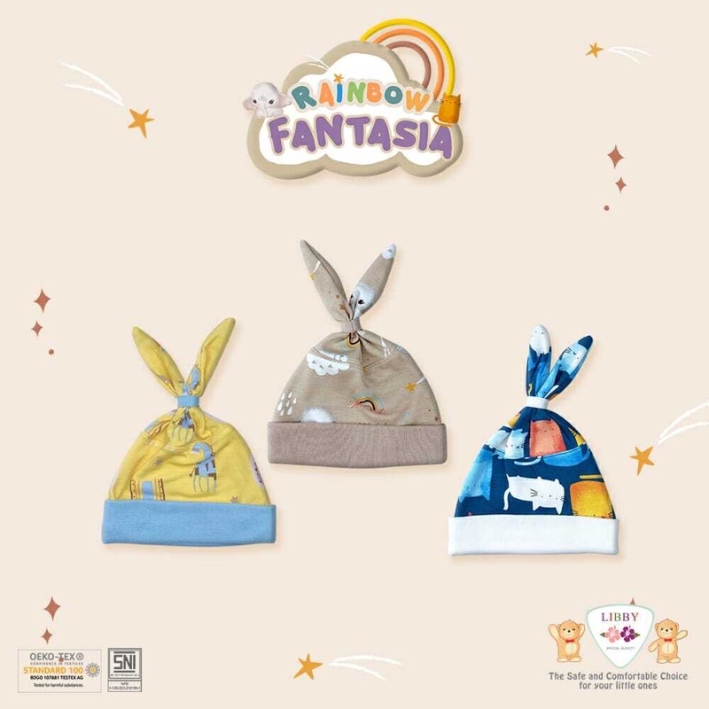 Libby Topi Kelinci 1 pcs - Topi Bayi Island Explorer-1