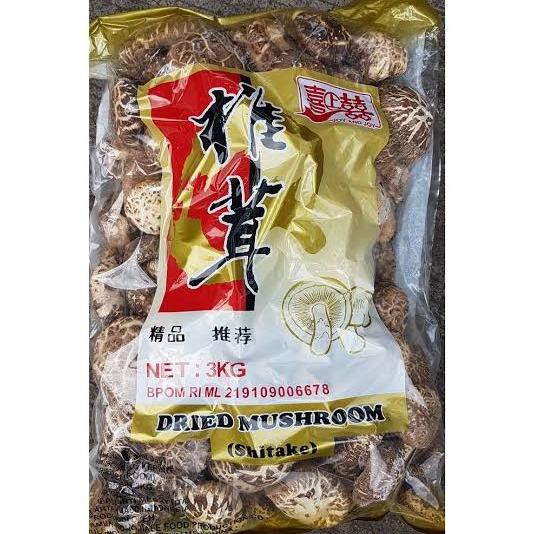 

TERMURAH Jamur Shitake Kering 3kg Hioko Dried Mushroom Grade A - KECIL 3-4CM Kode 145