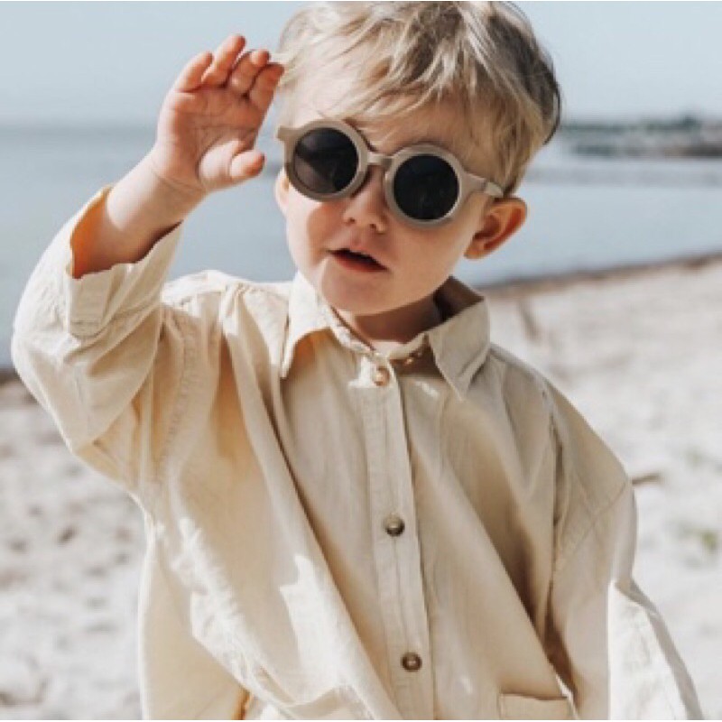 KACAMATA ANAK KOREA BULAT O korea import earth color soleram kids sunglasses-7