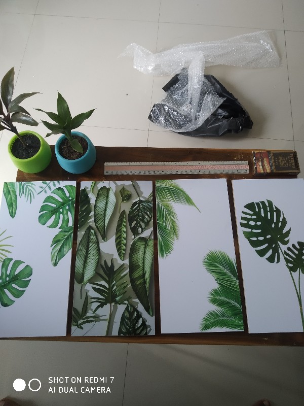 Media Hiasan Dinding Poster Kayu Leaf Dekorasi Rumah 15x30 Lf 34