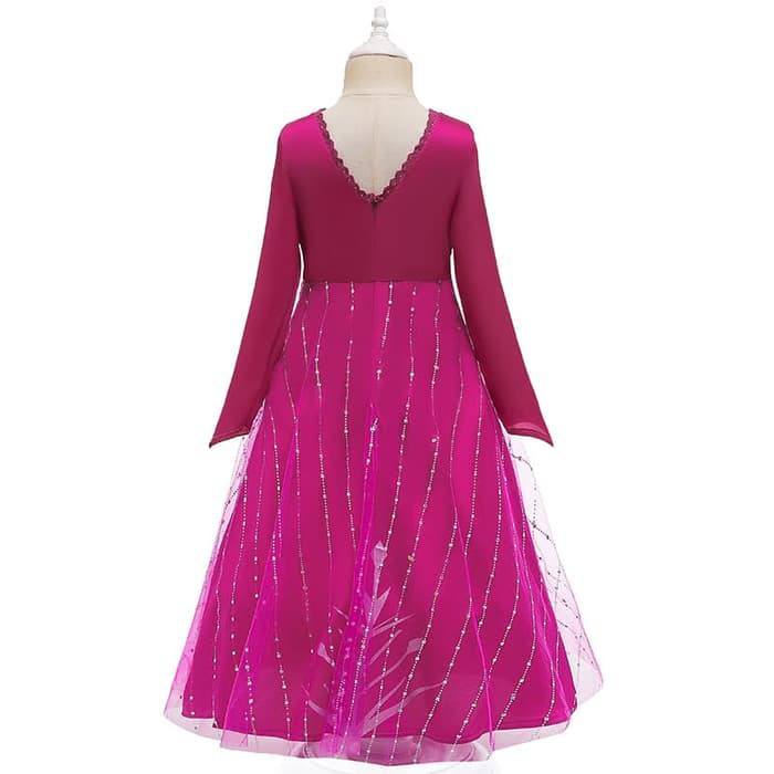 Frozen 2 costume kostum anak princess elsa dress fucshia frozen 2