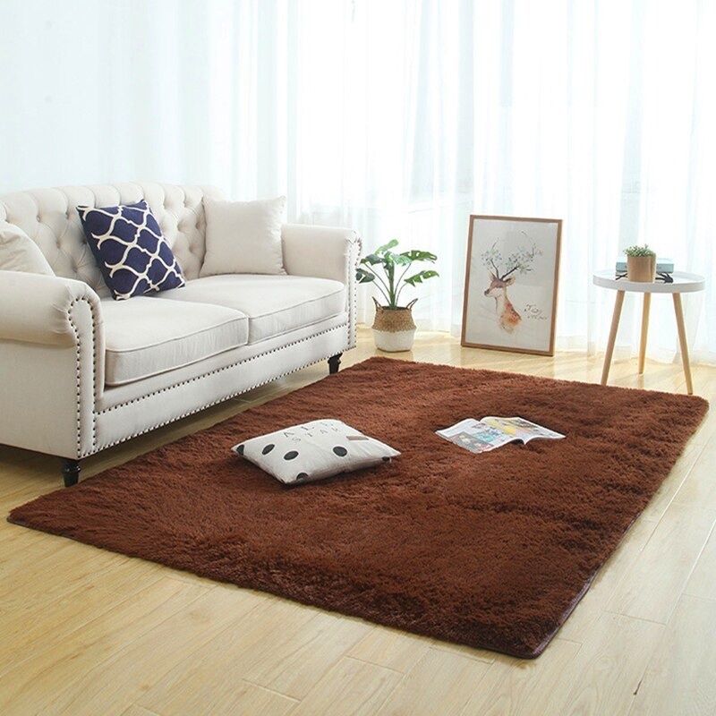 Karpet Matras Bulu Non-Slip Living Room Balcony Rug 80x120cm - DE2002 - Brown