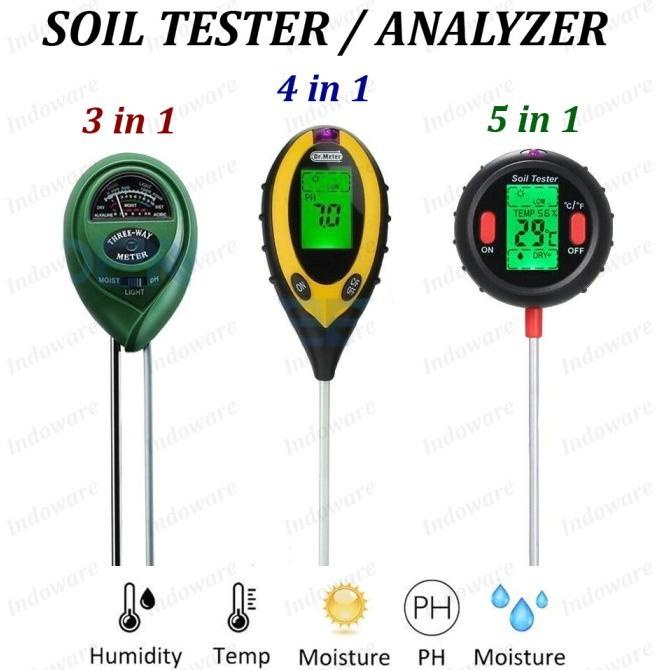monggo] Digital Soil Analyzer Tester Meter Alat Ukur pH Tanah 3 4 5 in 1