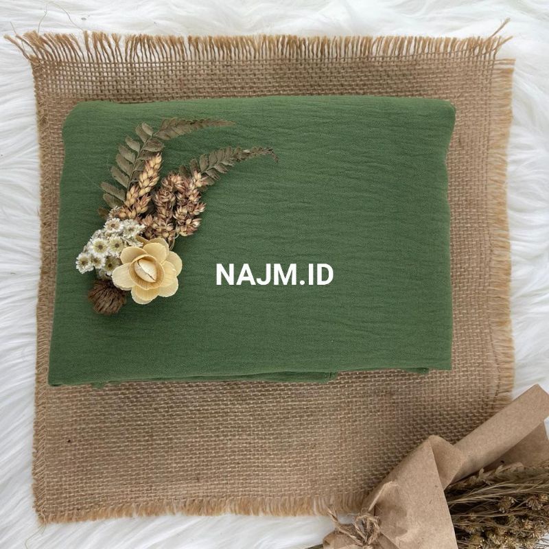 Pashmina Curve Crinkle Airflow 190x100 cm • Pashmina Curve Malay • Pasmina Curve Malaysia Jumbo Syari-Hijau soft