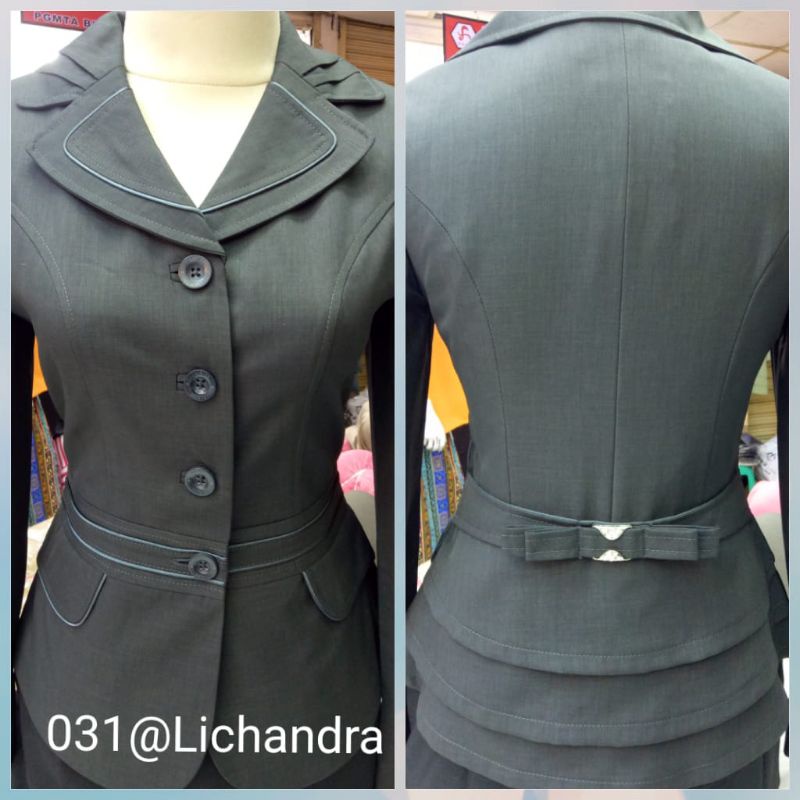 seragam pemda wanita lichandra original / promo seragam kerja / abu abu / seragam pns