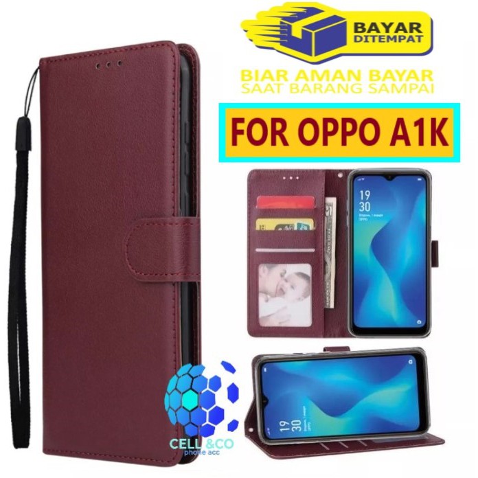 Flip cover OPPO A1K Flip case buka tutup kesing hp casing flip case leather wallet