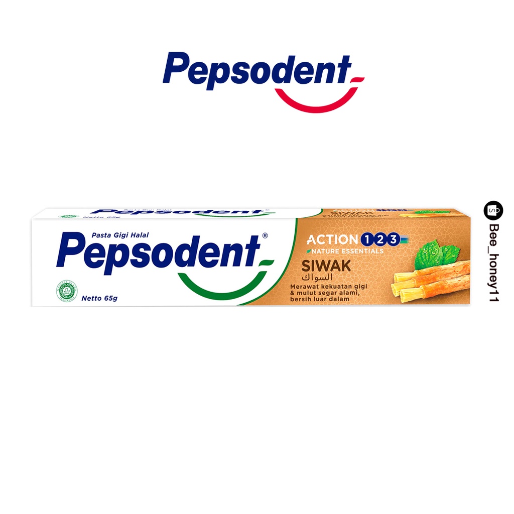 Pepsodent Action 123 Nature Essentials Siwak Pasta Gigi Halal 65gr