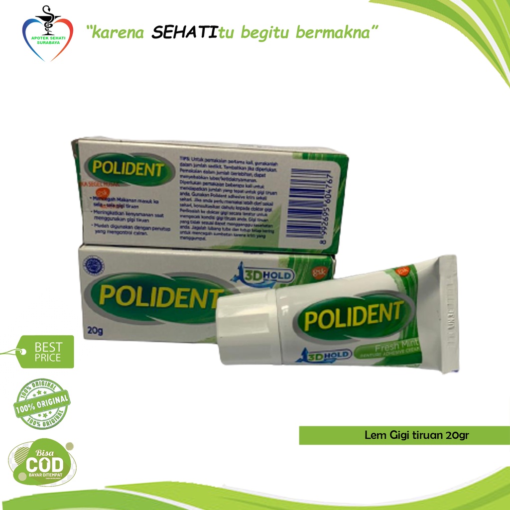 POLYDENT POLIDENT 20GR LEM GIGI PALSU PEREKAT GIGI TIRUAN