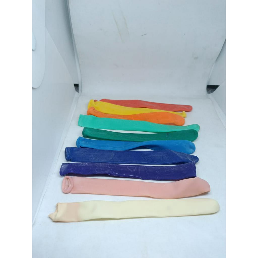 BALON PANJANG BALON CEPLUK PAPAYA KARET WARNA WARNI MEREK CAP BOHLAM MAS 1 PAK ISI 100 PCS