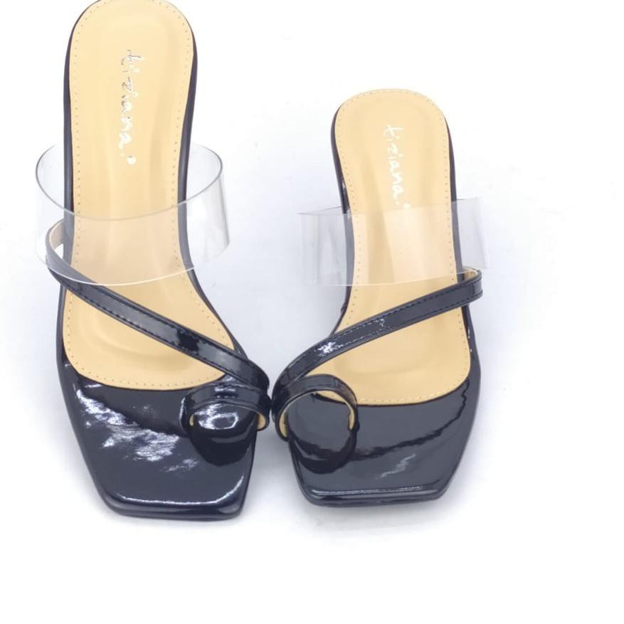 *Paling Laku* Tiziana - Sandal heels wanita mika cross strap model sappun korea ♦